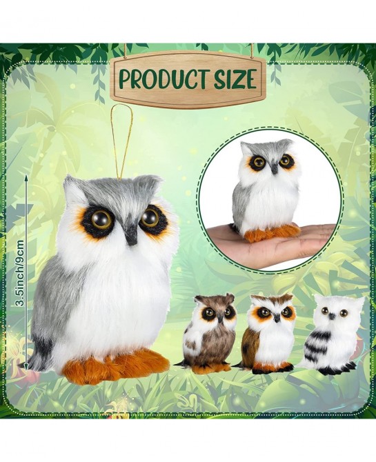8 Pieces Mini Stuffed Owl Plush Toy 3.2 Inch Soft Owl Stuffed Animal Gray Snowy Owl Plush White Owl Decor for Christmas Holid...