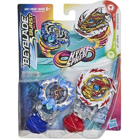 Burst Rise Hypersphere Dual Pack Erase Devolos D5 and Left Astro A5 -- 2 Left-Spin Battling Top Toys Ages 8 and Up $37.22 Gam...