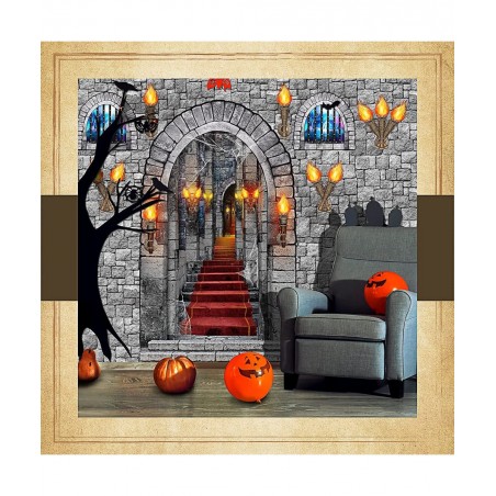 13 Pieces Medieval Party Decorations Scene Setter Set Castle Including Window Torch Plastic Brick Tablecloth Knight Themed fo...