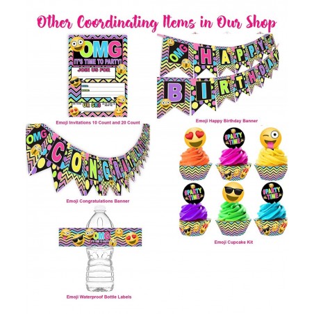 Emoji Rainbow Happy Birthday Banner Pennant Tween Birthday Teen Birthday $16.44 Kids' Party Decorations