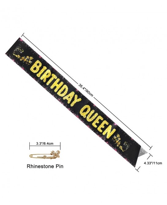 BIRTHDAY QUEEN Sash for Women Birthday Gifts Birthday Sash with Rhinestone Pin for Girls Birthday Celebration Birthday Party ...