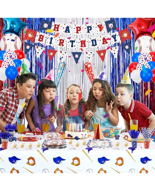 268 Pack Baseball Party Supplies Baseball Tableware Set Sports Theme Birthday Party Decorations Baseball Party Plates Basebal...