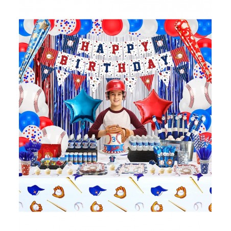 268 Pack Baseball Party Supplies Baseball Tableware Set Sports Theme Birthday Party Decorations Baseball Party Plates Basebal...