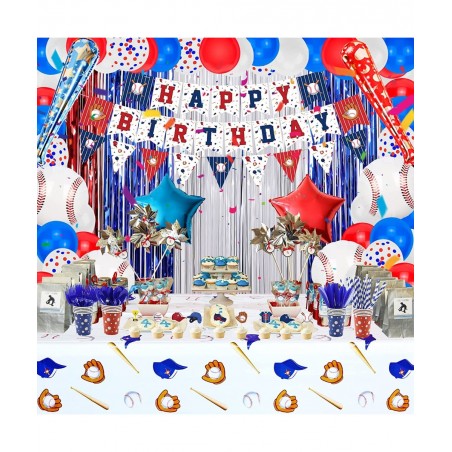 268 Pack Baseball Party Supplies Baseball Tableware Set Sports Theme Birthday Party Decorations Baseball Party Plates Basebal...