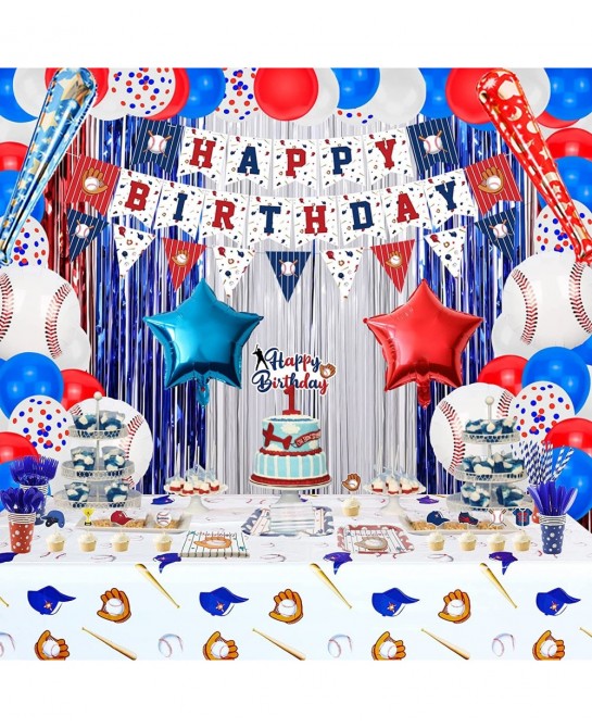 268 Pack Baseball Party Supplies Baseball Tableware Set Sports Theme Birthday Party Decorations Baseball Party Plates Basebal...