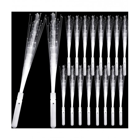 Fiber Optic Wand Led White Glow Sticks Magic Wedding Wand Long Glow Sticks for Wedding Light up Fiber Optic Stick with 3 Ligh...