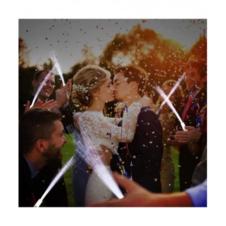 Fiber Optic Wand Led White Glow Sticks Magic Wedding Wand Long Glow Sticks for Wedding Light up Fiber Optic Stick with 3 Ligh...