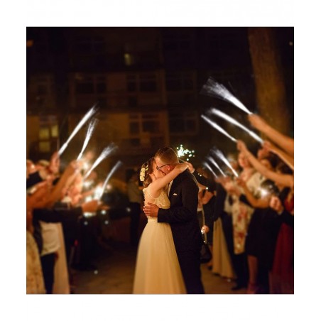 Fiber Optic Wand Led White Glow Sticks Magic Wedding Wand Long Glow Sticks for Wedding Light up Fiber Optic Stick with 3 Ligh...