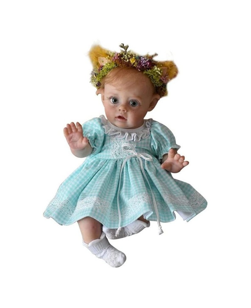 30CM Already Painted Finished Doll Reborn Flo Fairy Elf Bebe Doll Lifelike Real Touch Mini Collectable Art Doll(Blue Eyes & B...