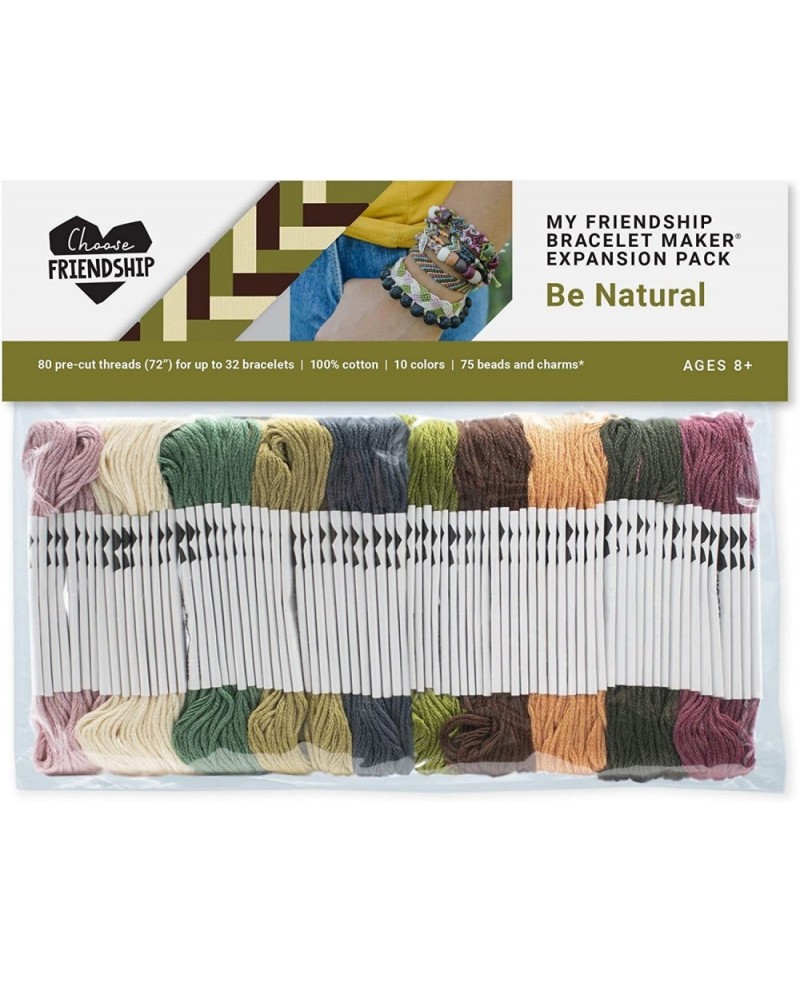 Choose Friendship My Friendship Bracelet Maker Be Natural Expansion Pack 80 Pre-Cut Threads and 75 Beads/Charms Makes 16-32 B...