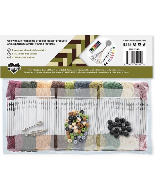 Choose Friendship My Friendship Bracelet Maker Be Natural Expansion Pack 80 Pre-Cut Threads and 75 Beads/Charms Makes 16-32 B...