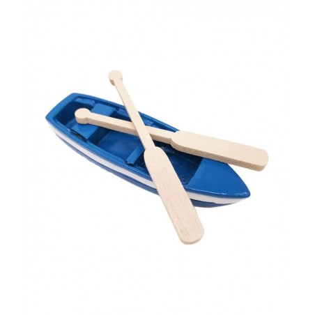 Wooden Boat Canoe Paddles Ocean Resin Micro Landscape Decoration Models for Kids Children $16.26 Miniature Novelty Toys