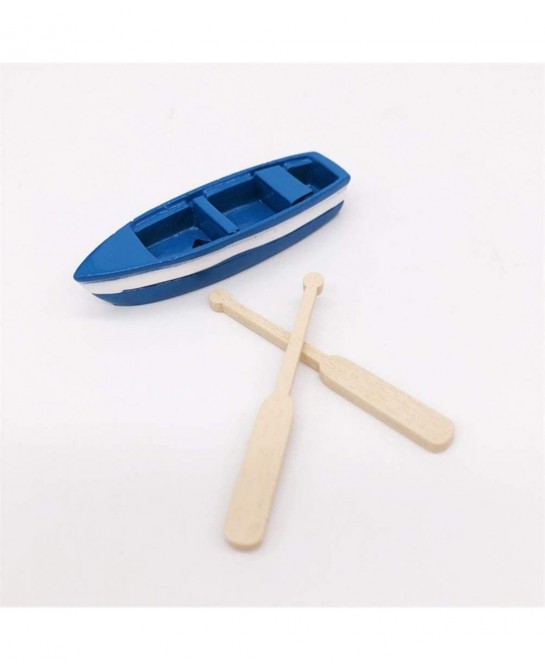 Wooden Boat Canoe Paddles Ocean Resin Micro Landscape Decoration Models for Kids Children $16.26 Miniature Novelty Toys
