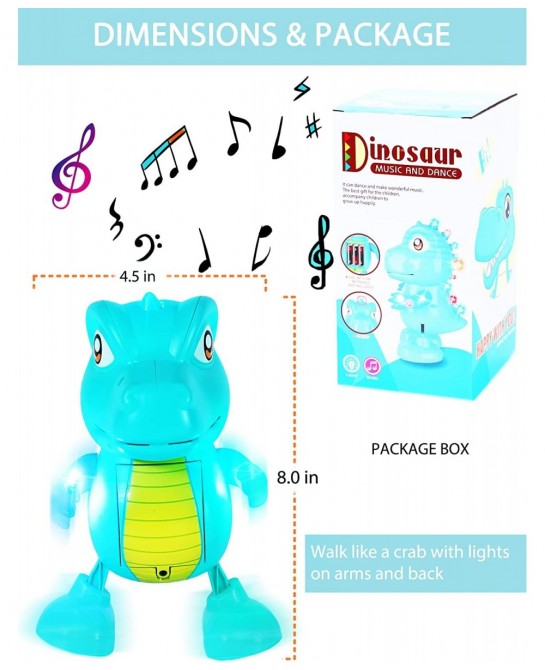 Baby Toys Musical Toys for Toddlers Tummy Time Dinosaur Crawling Toys Dancing Robot with Lights Educational Toy for 1 Year Ol...