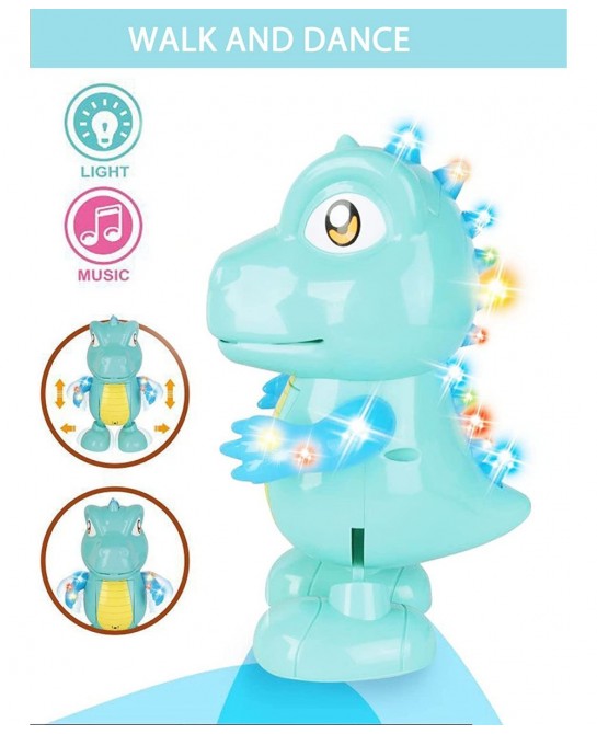 Baby Toys Musical Toys for Toddlers Tummy Time Dinosaur Crawling Toys Dancing Robot with Lights Educational Toy for 1 Year Ol...