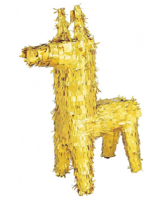 Gold Foil Donkey Pinata - Cinco de Mayo and Fiesta Party Decor $65.85 Piñatas