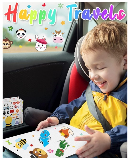 Make Your Own Stickers for Kids 80 Sheets 20 Animals Stickers with Safaris Sea Zoo and Fantasy Animals Face Stickers Party Su...
