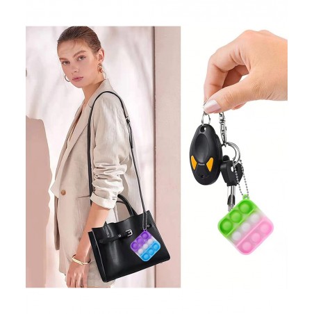 32 Pcs Mini Pop Fidget Toy Pack Simple Bubble Popping Keychain Squeeze Rainbow Stress Relief Sensory Hand Toy Anti-Anxiety Of...