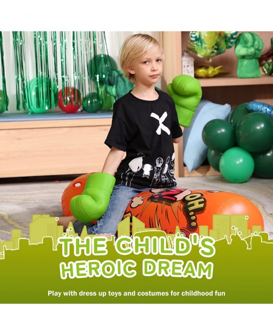 Hulk Gloves Kids Superhero Costume Accessories Superhero Costumes Gloves Cosplay for Hulk Birthday Party (1 Pair) $45.40 Kids...