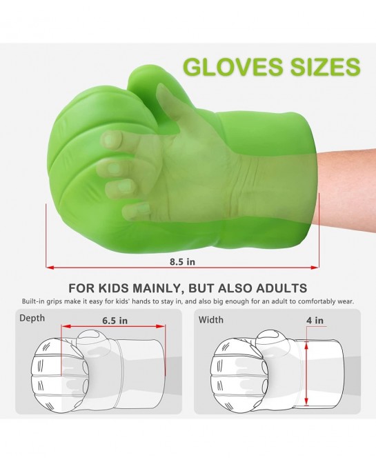 Hulk Gloves Kids Superhero Costume Accessories Superhero Costumes Gloves Cosplay for Hulk Birthday Party (1 Pair) $45.40 Kids...