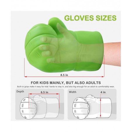 Hulk Gloves Kids Superhero Costume Accessories Superhero Costumes Gloves Cosplay for Hulk Birthday Party (1 Pair) $45.40 Kids...