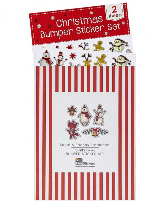 Christmas Stickers Decorating 2 Large Sheets - Self Adhesive Merry Xmas Crafting Scrapbook Gift Present Party Bag Filler Card...