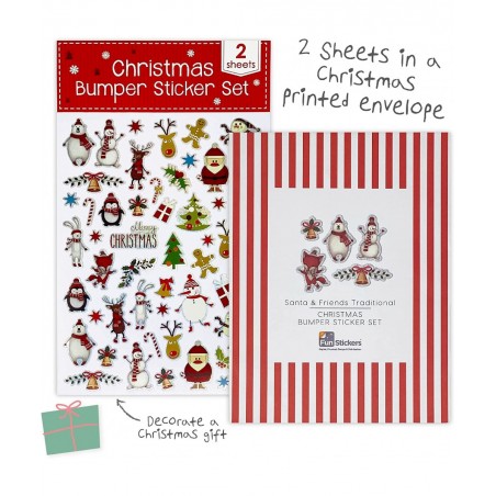 Christmas Stickers Decorating 2 Large Sheets - Self Adhesive Merry Xmas Crafting Scrapbook Gift Present Party Bag Filler Card...