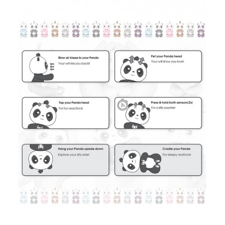 Interactive Electronic Finger Panda for Kids Smart Baby Panda Toy Reflexive Reaction to Touch (Blue) $21.59 Electronic Pets