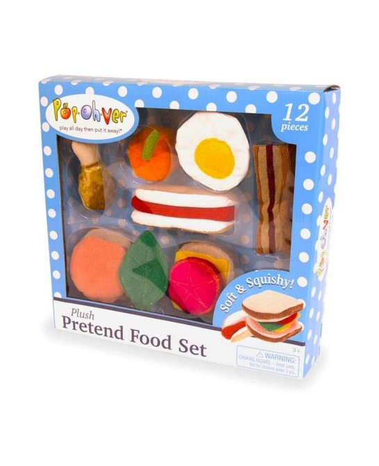 12 Piece Plush Breakfast & Lunch Foods Kitchen Play Set - Comes with Realistic Looking Foods -Pretend Play for Kids $23.23 To...