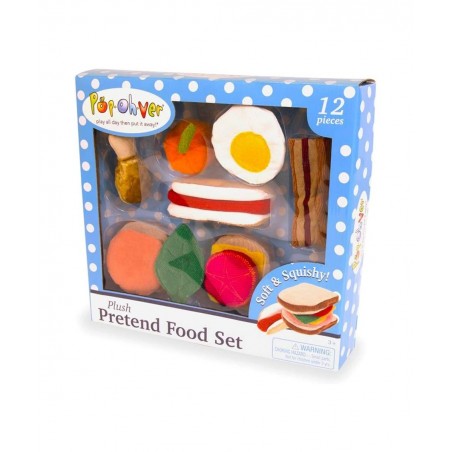 12 Piece Plush Breakfast & Lunch Foods Kitchen Play Set - Comes with Realistic Looking Foods -Pretend Play for Kids $23.23 To...