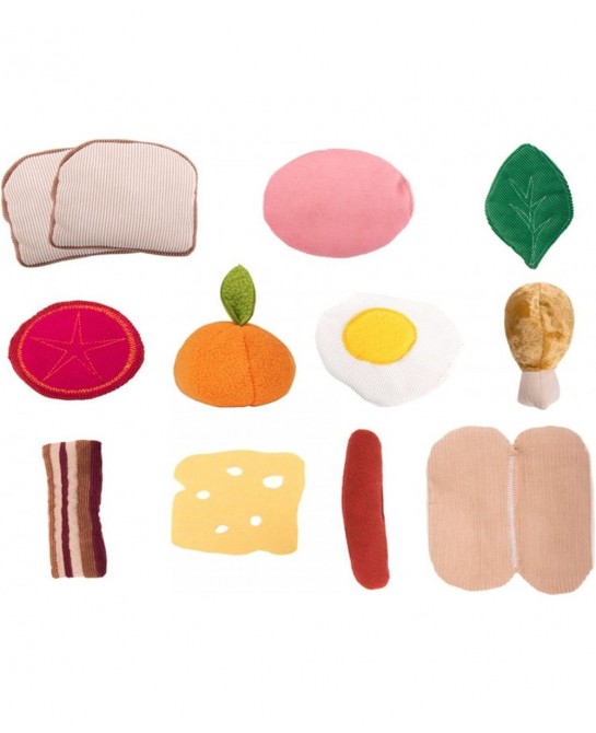 12 Piece Plush Breakfast & Lunch Foods Kitchen Play Set - Comes with Realistic Looking Foods -Pretend Play for Kids $23.23 To...