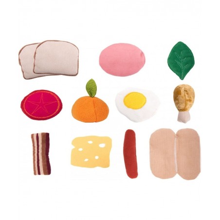 12 Piece Plush Breakfast & Lunch Foods Kitchen Play Set - Comes with Realistic Looking Foods -Pretend Play for Kids $23.23 To...