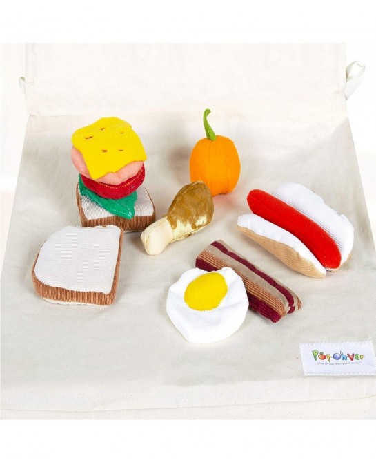 12 Piece Plush Breakfast & Lunch Foods Kitchen Play Set - Comes with Realistic Looking Foods -Pretend Play for Kids $23.23 To...
