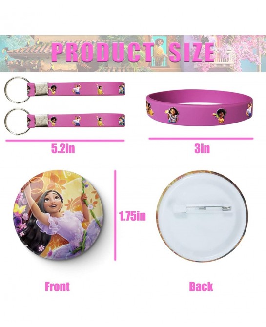 Encanto Party Favors 84pcs Encanto Birthday Party Supplies Include Button Pins Key Chain Silicone Bracelet Stickers Encanto P...