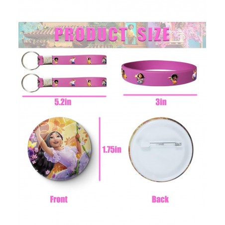 Encanto Party Favors 84pcs Encanto Birthday Party Supplies Include Button Pins Key Chain Silicone Bracelet Stickers Encanto P...