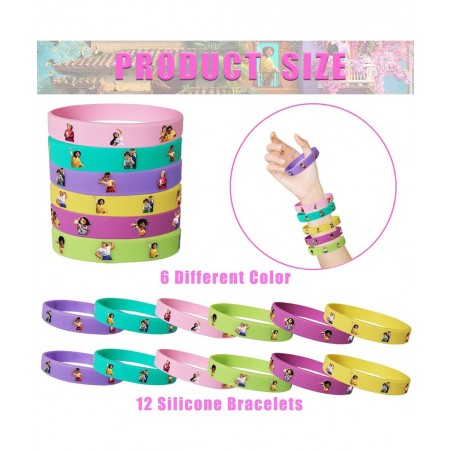 Encanto Party Favors 84pcs Encanto Birthday Party Supplies Include Button Pins Key Chain Silicone Bracelet Stickers Encanto P...