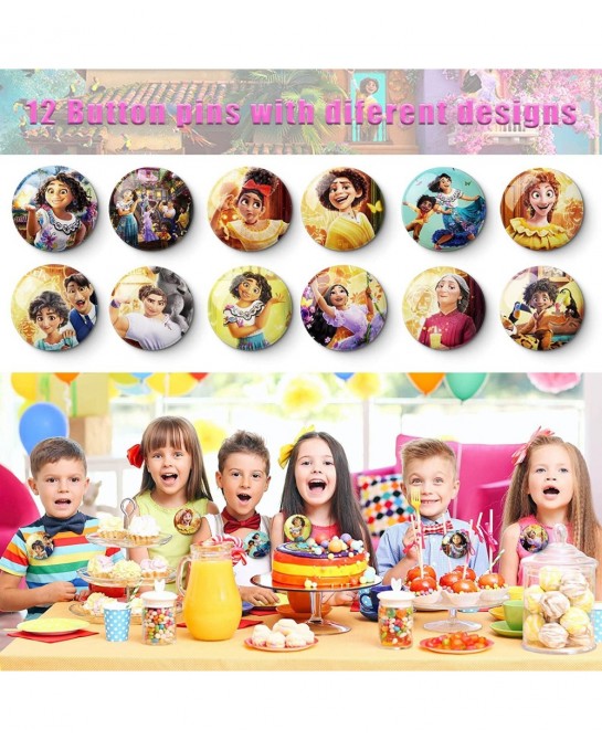 Encanto Party Favors 84pcs Encanto Birthday Party Supplies Include Button Pins Key Chain Silicone Bracelet Stickers Encanto P...