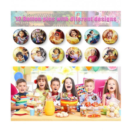 Encanto Party Favors 84pcs Encanto Birthday Party Supplies Include Button Pins Key Chain Silicone Bracelet Stickers Encanto P...