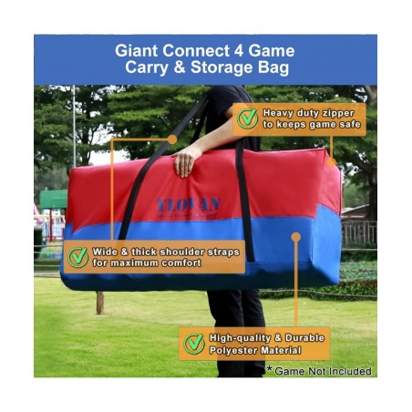 Giant Connect Four Game Carry and Storage Bag - Large & Sturdy Carrying Bag for Jumbo Connect 4 in A Row Easily Transport / S...