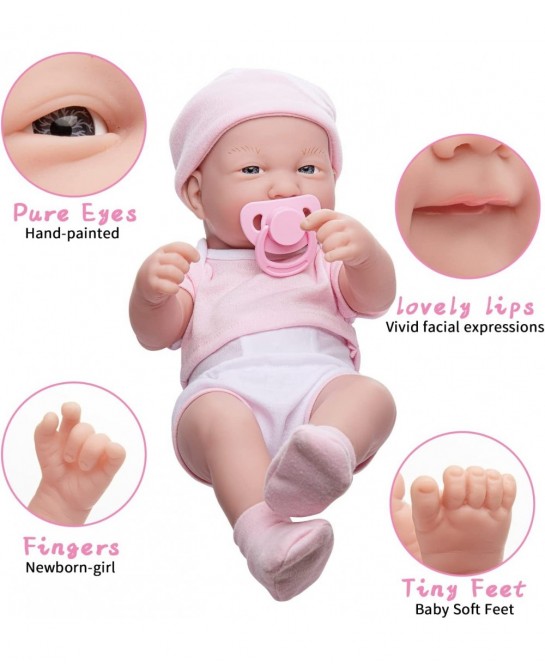 Reborn Baby Dolls Lifelike Reborn Baby Doll 13 Inch Baby Full Vinyl Soft Body Realistic Newborn Baby Girl Dolls Real Life Bab...