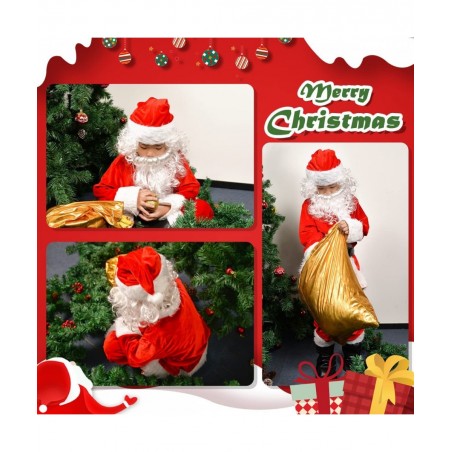 Children’s Santa Suit Costume for kids Red Deluxe Velvet Santa Suit Halloween Christmas Party Cosplay Costome (9PCS) $40.45 K...