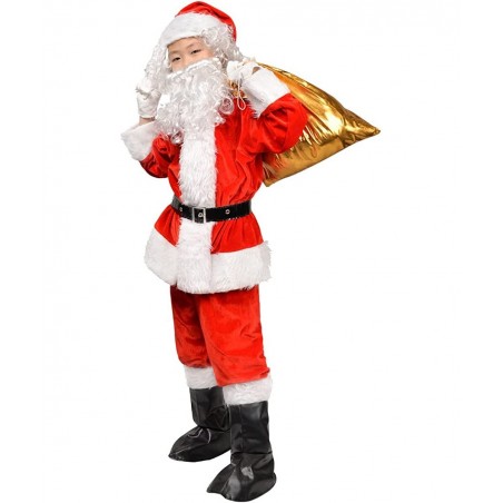 Children’s Santa Suit Costume for kids Red Deluxe Velvet Santa Suit Halloween Christmas Party Cosplay Costome (9PCS) $40.45 K...