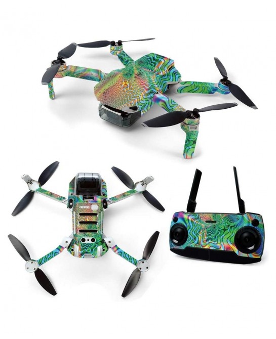 MightySkins Skin for DJI Mavic Mini Portable Drone Quadcopter - Psychedelic | Protective Durable and Unique Vinyl Decal wrap ...