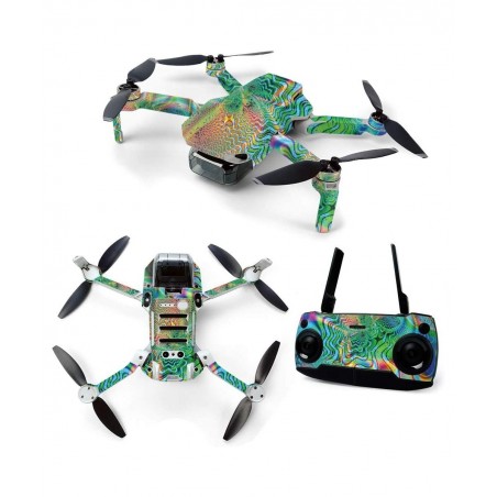 MightySkins Skin for DJI Mavic Mini Portable Drone Quadcopter - Psychedelic | Protective Durable and Unique Vinyl Decal wrap ...