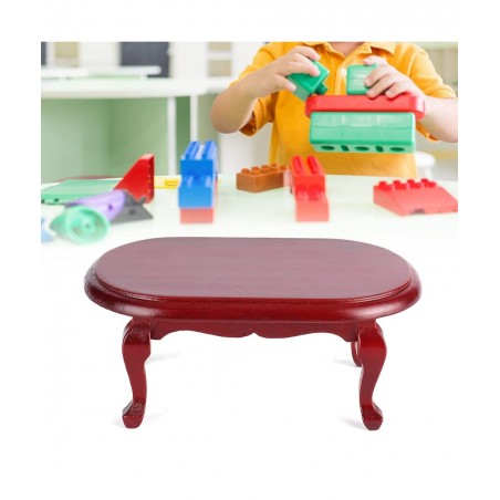 1:12 Dollhouse Miniature Tea Table Coffee Table Kids Pretend Play Toy Dollhouse Decoration Accessories(Mahogany) $19.48 Dollh...