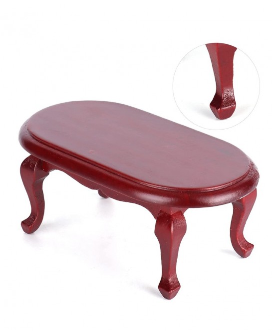1:12 Dollhouse Miniature Tea Table Coffee Table Kids Pretend Play Toy Dollhouse Decoration Accessories(Mahogany) $19.48 Dollh...