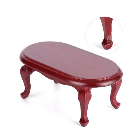 1:12 Dollhouse Miniature Tea Table Coffee Table Kids Pretend Play Toy Dollhouse Decoration Accessories(Mahogany) $19.48 Dollh...