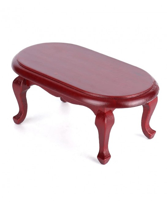 1:12 Dollhouse Miniature Tea Table Coffee Table Kids Pretend Play Toy Dollhouse Decoration Accessories(Mahogany) $19.48 Dollh...