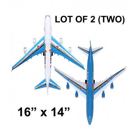 Set of 2 Commercial Plane Toy Blue and White Pull Cord 16 Inches $25.78 Flying Toys