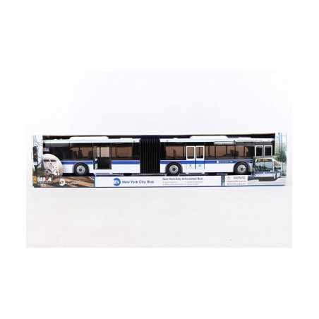 RT8563 New York City MTA Metro Articulated Electric Bus 1:43 Scale- 16 Inches long White/Blue/Black $40.46 Kids' Play Buses